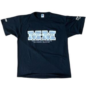 1980s Vintage Miller & Miller M&M #22 Black Short Sleeve T-Shirt Jersey Tee Lg